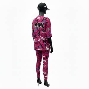 Conjunto Deportivo para Mujer, Camiseta y Leggings, 200 GSM, Tela Elástica de Poliéster y Spandex, Sublimación, Logotipo Personalizado - Product Image 5