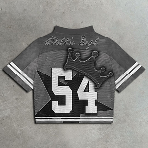 Maillot de football américain unisexe personnalisé avec logo de marque, style streetwear rugby, coupe ample, impression par sublimation, design en maille - Product Image 6