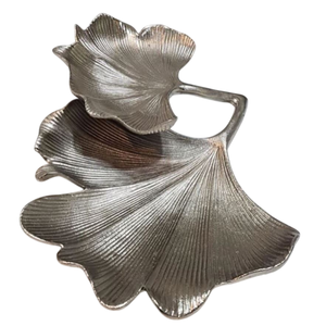 Advantageous Design Silver Leaf Design Food Serving <b>Tray</b> <b>Snacks</b> Dry Fruits Serving <b>Tray</b> And Platters For Wholesale Suppliers - Product Image 2