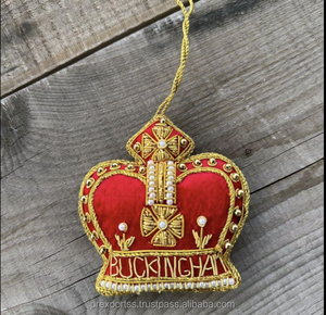 Adorno de Bandera Union Jack Bordado a Mano con Cuentas, Decoración Navideña Unisex de Moda Cristiana para Colgar en el Árbol de Navidad, Palacio de Buckingham - Product Image 3