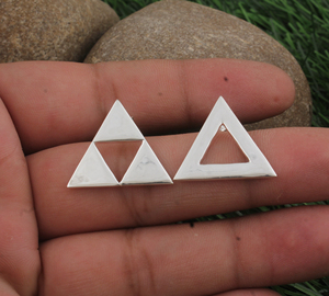 Wholesale Minimalist Triangle <b>Stud</b> <b>Earrings</b> Small Geometric 925 <b>Silver</b> Plated <b>Earrings</b> Dainty CZ Triangle <b>Earrings</b> for Women - Product Image 1