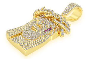 จี้พระเยซูแบบ Iced Out ชุบทองประดับเพชร VVS Moissanite มงกุฎหนาม สไตล์ฮิปฮอป สร้อยคอหรูหราสำหรับผู้ชาย - Product Image 3