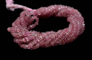 Cuentas cuadradas de piedras preciosas Heishi lisas de turmalina Rosa Cuentas cuadradas de turmalina de 5-5,5mm - Product Image 5