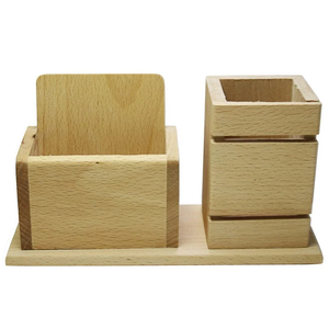Natural Solid Wood Pen Holder Artistic Desk Holder for Premium Office Accessories Wood Stationery Storage <b>Box</b> - Product Image 5