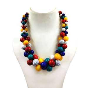 Collar artesanal de resina, collar de cuentas hecho a mano para mujeres y niñas, joyería de moda, estilo indio. - Product Image 2