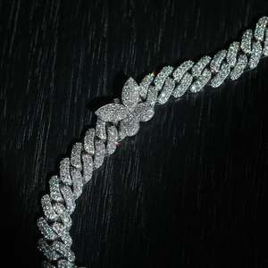 Special Lock Rhodium Plated 925 <b>Silver</b> Moissanite <b>Cuban</b> <b>Link</b> <b>Chain</b> 18mm Iced <b>Chain</b> Necklace Engagement Hip Hop - Product Image 3