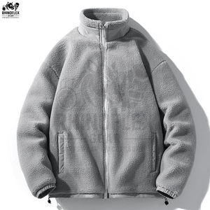 Vestes d'hiver pour hommes en sherpa, doublées de polaire, chaudes, épaisses, décontractées, avec col en fourrure, grandes tailles. - Product Image 5