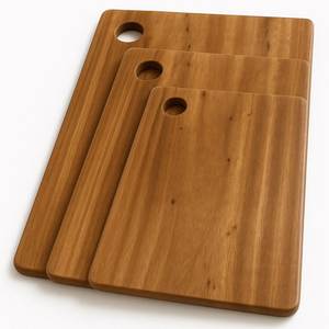 Planches à découper en bois brut écologiques, forme rectangulaire, poignée, emballage individuel, finition naturelle, passe au lave-vaisselle, cuisine - Product Image 3