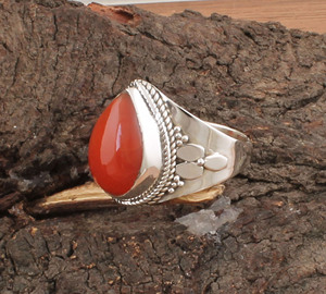 925 Sterling <b>Silver</b> Bezel Setting Red Onyx Handmade Classic <b>Boho</b> Dainty Solitaire <b>Ring</b> Certified Women's Wedding - Product Image 5