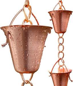 Cadena de lluvia moderna de cobre de primera calidad para reemplazo de canalones colgantes, para un flujo de agua exterior de lujo - Product Image 1