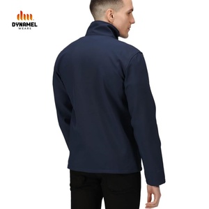Veste Softshell Homme Bleu Marine Foncé Tendance Imperméable Longue pour l'Extérieur Personnalisable avec Logo Fermeture Éclair Respirante - Product Image 4