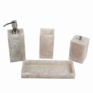 ชุดห้องน้ำเรซิ่นอะคริลิกสุดหรูและมีสไตล์ ผลิตด้วยมืออย่างทนทาน ตกแต่งบ้านของคุณให้มีเอกลักษณ์ ของตกแต่งห้องน้ำที่มีสีสันสดใส - Product Image 1