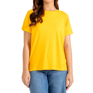 Factory Price High Quality Summer Women's Regular Fit Crew Neck Short Sleeve Casual T-<b>Shirt</b> Cotton Blend Breathable Customizable - Product Image 6