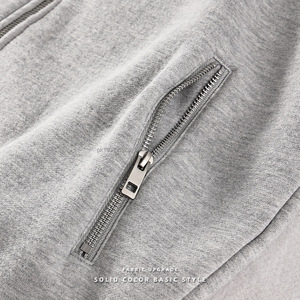 Sudaderas con capucha de lana Polar personalizadas de gran tamaño para hombre de alta calidad, cómoda cremallera completa con cuello levantado y hombro caído 100% algodón - Product Image 4