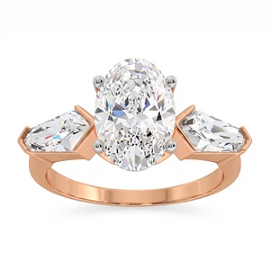 Bague ovale en diamant de 2 carats plaqué or 18K, 14K, 10K, diamant cultivé en laboratoire, bijoux classiques pour femmes, cadeau d'anniversaire - Product Image 2