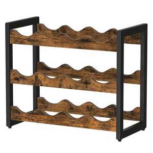 Porte-bouteilles à vin en bois moderne et élégant pour la salle à manger, le bar à domicile, la cuisine, présentoir à champagne élégant pour la salle à manger - Product Image 3