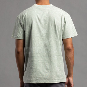 Camisetas Extra Grandes de Poliéster/Algodón Ecológicas con Logotipo Personalizado de Alta Calidad, Lavadas con Ácido, para Hombre, 220g, en Venta - Product Image 4