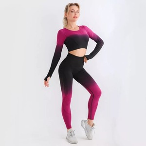 Women's Solid High Waist Gym Fitness Yoga Set Breathable Tank Top & <b>Butt</b> <b>Lifting</b> <b>Leggings</b> 2 Piece Workout Set - Product Image 5