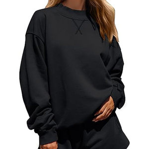 Customized Heavyweight Long Pullover Reversible Mock Neck Turtleneck Sweatshirt Winter Oversized Blank Women's Custom Logo - Product Image 1