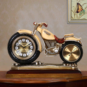 Handcrafted DIY <b>Vintage</b> Retro Motorcycle Model <b>Clock</b> Made Iron UV Plated Finish Christmas Souvenir for Home Decoration Gift - Product Image 1