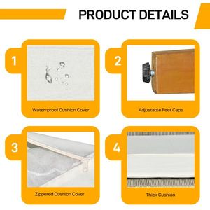 Set di Mobili da Esterno in Legno di Acacia a 4 Pezzi, Resistente alle Intemperie, con Divanetto Bistrot e Tavolino da Caffè con Design in Corda - Product Image 3
