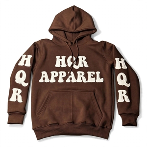 Sudadera con Capucha 100% Algodón con Estampado Bordado, Corte Holgado, Casual, Unisex, Forro Polar, Diseño Sólido, Transpirable - Product Image 3