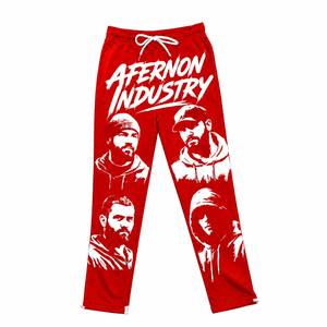 Pantalon de jogging noir pour homme Afernon Industry, taille élastique avec cordon de serrage, style urbain, imprimé, respirant, léger, délavé à l'acide - Product Image 2