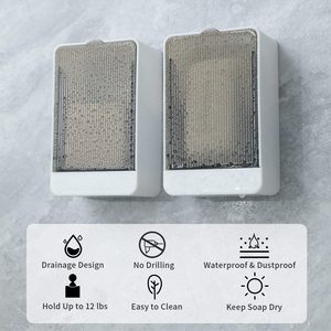 Jabonera Profesional con Drenaje, Paquete de 2, Soporte para Jabón en Barra con Drenaje Automático y Logotipo Personalizado - Product Image 6