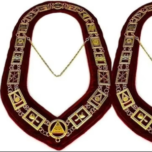 Lot of 2 Royal Arch Chain Collar Regalia <b>Red</b> Velvet Masonic Jewel York Rite Masonic Jewel York Rite - Product Image 1