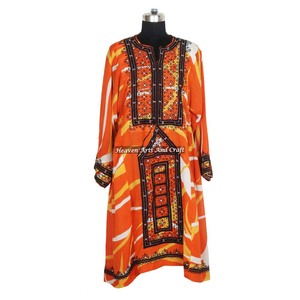 BDR014 Printed Hand Embroidered Kutchi Balochi Dress Bohemian Unique Dress Vintage Handmade Bohemian <b>old</b> Banjara Balochi Dress - Product Image 3