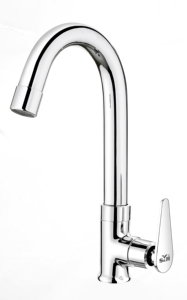 ก๊อกน้ำอ่างล้างจานแบบคอหงส์ ผลิตจากโลหะผสมสังกะสี ชุบโครเมียม แบบยืดหยุ่น ใช้กับน้ำเย็น หัวก๊อกยาว หมุนได้ ใช้สำหรับอ่างล้างจานทั่วไป - Product Image 2