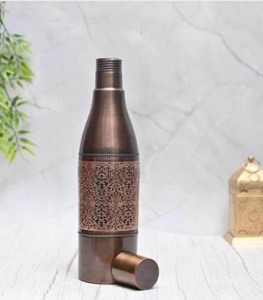 Curio Craft CC CWB 26 Copper <b>Water</b> <b>Bottle</b> Classic Design Portable Travel Drinkware Reusable Eco-Friendly Lids Included - Product Image 1