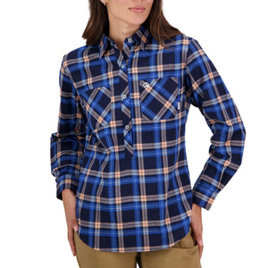 Chemise en flanelle à carreaux pour homme Outerknown, manches longues, décontractée, boutonnée, bleu jaune, pour l'automne - Product Image 4