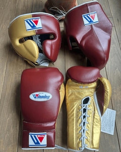 Customizable Winning <b>BOXING</b> <b>Gloves</b> set 14oz <b>16oz</b> Brown Gold Laced Hook & Loop strap Genuine Leather Kick <b>Boxing</b> Workout Training - Product Image 6