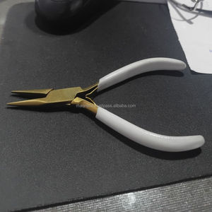 Custom Logo Jewelry Making <b>White</b> Handle Stainless Steel Gold Chain Nose Pliers - Product Image 5