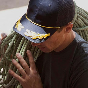 Gorra de Pesca Unisex Negra con Bordado de Hoja de Roble Amarilla, Cierre de Botón a Presión, Transpirable, de Poliéster, para Adultos - Product Image 6