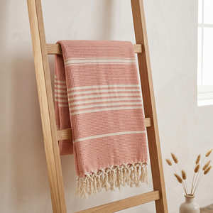 Recycled Cotton <b>Waffle</b> Weave Blanket 130x170 cm Textured Decorative Throw for Modern Farmhouse and Relaxed Home Furnishing - Product Image 1