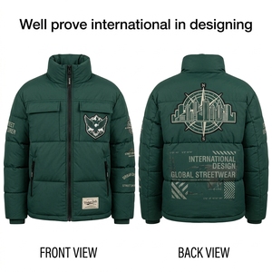 เสื้อแจ็คเก็ตพัฟเฟอร์พรีเมียม 100% โพลีเอสเตอร์/ไนลอน แห้งเร็ว ระบายอากาศได้ดี แผ่นบุแบบควิลท์ สีน้ำเงิน เสื้อคลุมกันหนาวสำหรับฤดูหนาว - Product Image 3