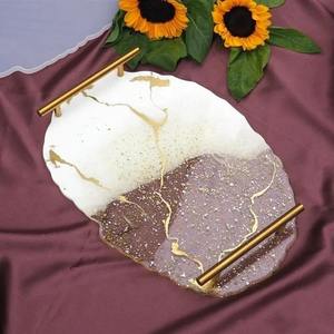 Plateau en résine artisanal le plus vendu, durable, imperméable, en époxy, parfait pour le bureau et la salle de séjour, disponible à bon prix - Product Image 1