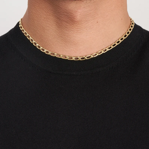 Cadena de Oro Sólido de 14K Chapada en Oro, Estilo Cubano Vintage, 5MM, para Hombre y Mujer, Regalo, Joyería de Moda - Product Image 4