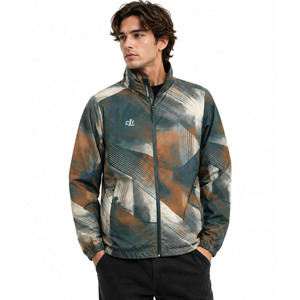 Custom Abstract Print Windbreaker <b>jacket</b> for <b>men</b> Lightweight Wholesale Printed Custom Logo Zip Up Outerwear Sports <b>Running</b> Wear - Product Image 1