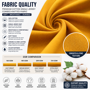 Camiseta de Hombre Amarillo Mostaza con Estampado Game Changer, Manga Corta, Cuello Redondo, Corte Regular, Informal, 100% Algodón, Transpirable, con Letras - Product Image 5