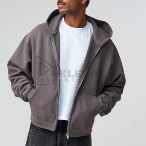Sweat à capuche homme coupe droite 380g 100% coton avec effet teint et délavé, style streetwear - Product Image 6