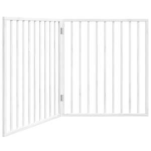 ชุดรั้วกั้นสุนัขไม้ป็อปลาร์สีขาว 2 ชิ้น ความยาวรวม 63.0 นิ้ว สำหรับสัตว์เลี้ยง - Product Image 2