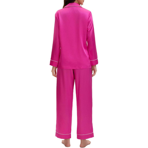 <b>2</b> <b>Piece</b> Satin Pajama Set Long Sleeve Robe Camisole Top Matching Shorts Sleepwear <b>Suite</b> - Product Image 2