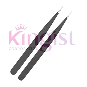 Juego de Pinzas para Extensión de Pestañas de Acero Inoxidable con Puntas de Fibra de Precisión Antiestáticas de Alta Calidad Profesional al por Mayor - Product Image 6