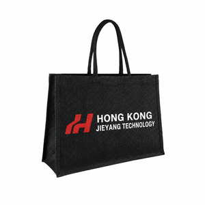 Custom Printed Natural <b>Hessian</b> Jute Tote <b>Bag</b> Large Black Jute <b>Bag</b> Jute Shopping <b>Bag</b> with Padded Handles - Product Image 1