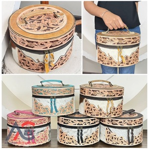 Estuche de Viaje para Joyas de Cuero Genuino de Vaca de Alta Calidad, Hecho a Mano, con Cierre, para Niña, Venta al Por Mayor - Product Image 1