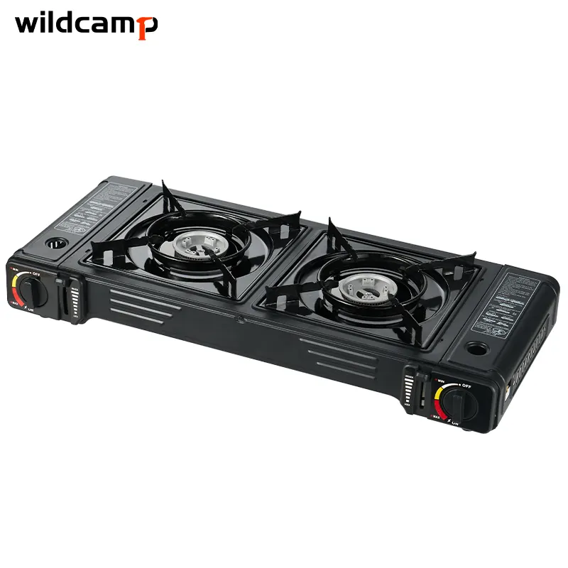Wildcamp Small Portable Cooking Gas Stove with Two Burner for Camping Climbing Hiking Outdoor
