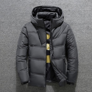Chaqueta de invierno con capucha acolchada negra para mujer, abrigo cálido con cremallera y resistente al viento - Product Image 5